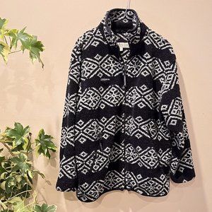 London Fog Spectator‎ Women’s Jacket Snowflake Textured  Black White Size XS